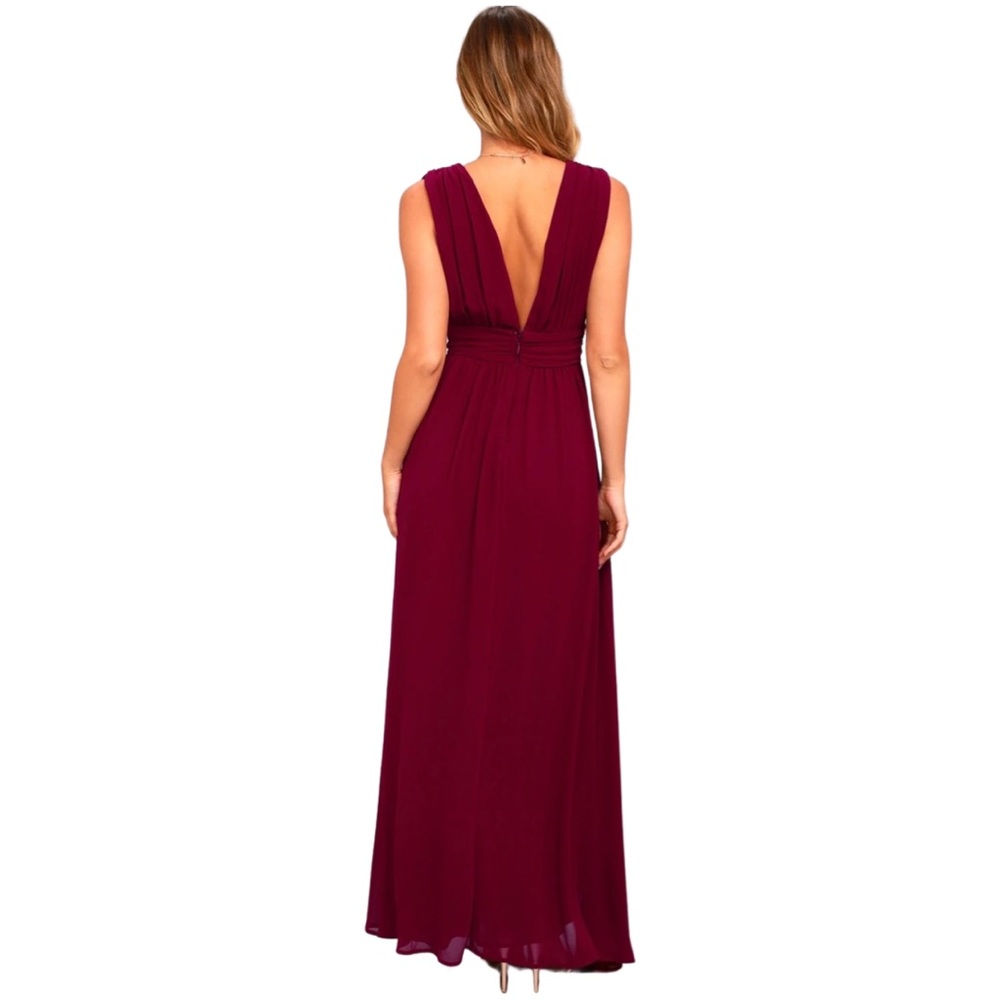 Lulus Heavenly Hues Burgundy Maxi Sleeveless Dress Wedding Party Formal NWT - Picture 2 of 10